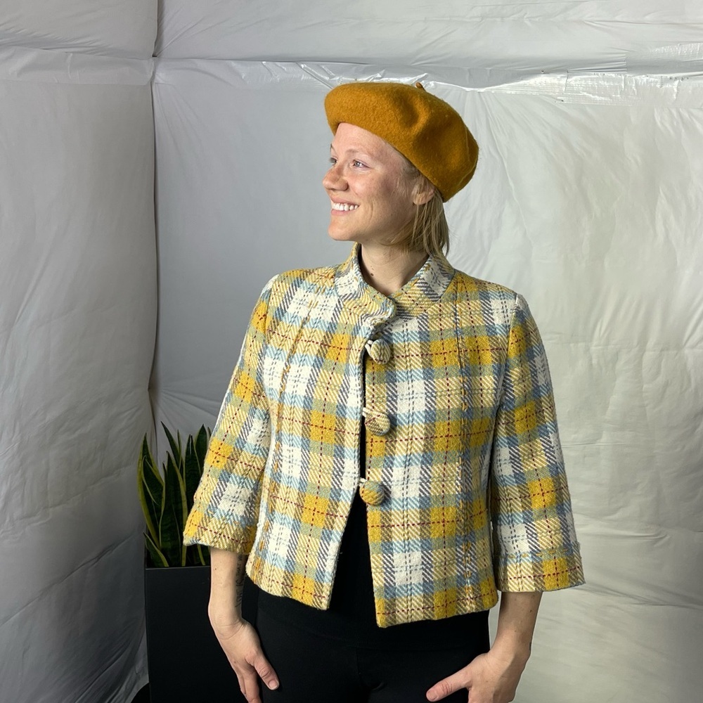 Retro Mustard Plaid Jacket